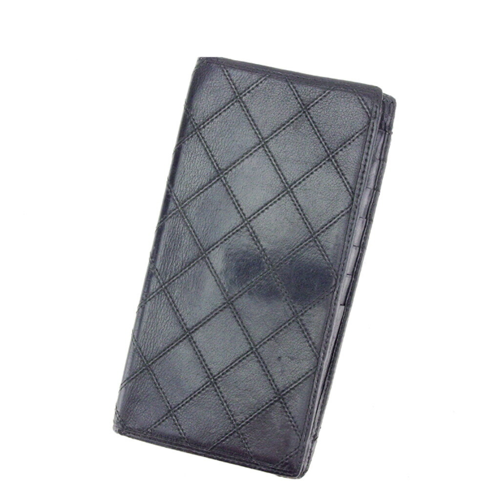 【お買い物マラソン★30％OFFクーポン】シャネル 二つ折り財布 ビコローレ ブラック レディース 中古 CHANEL