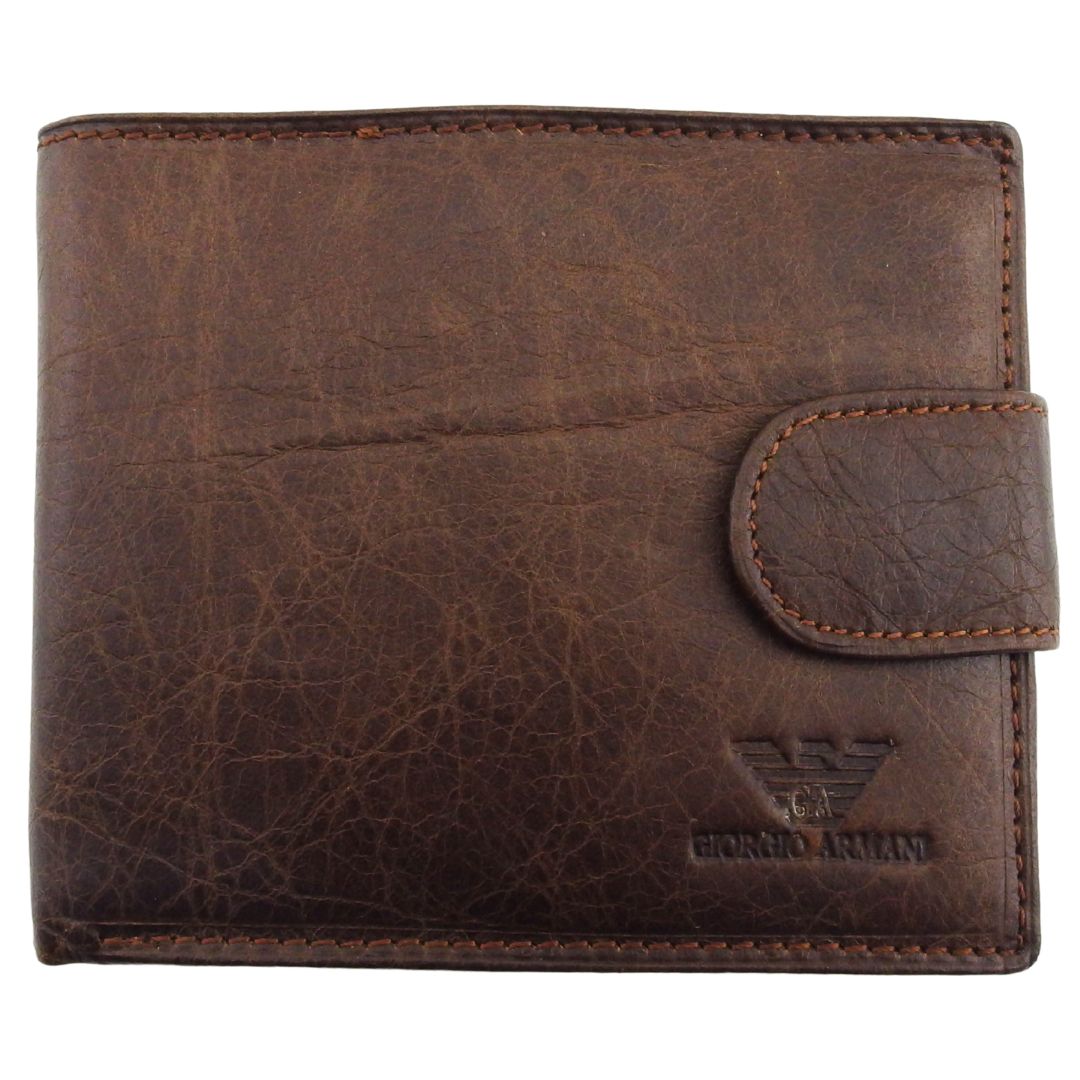 【Fashion Special Fair★24％OFFクーポン】ジョルジオアルマーニ 札入れ イーグルマーク GAマーク ブラウン メンズ 中古 GIORGIO ARMANI