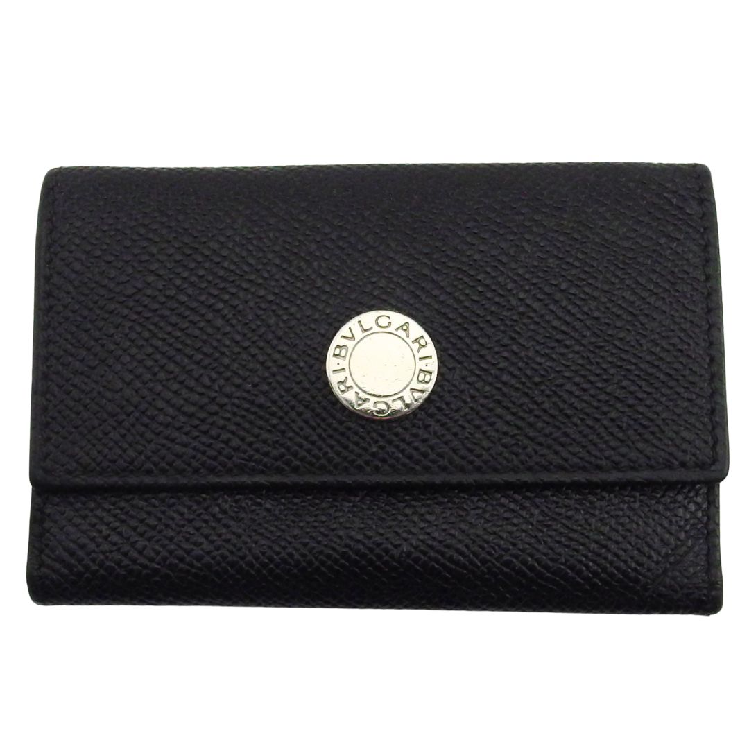 【Fashion Special Fair★24％OFFクーポン】ブルガリ キーケース クラシコ ロゴボタン ブラック ユニセックス 中古 BVLGARI
