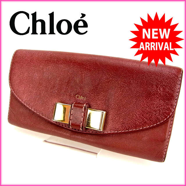 送料無料 ミュウミュウ クロエ 財布 Chloe 長財布 リボンモチーフ付き ブランド 財布 ピンク ゴールド レザー 対応 人気 激安 Y677s ブランドデポ 送料無料 ブランド バック 財布 プレゼント ギフト