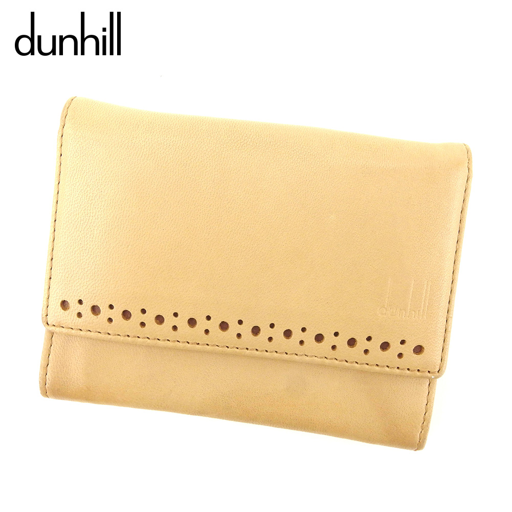 手数料安い 中古 ダンヒル カードケース カード 名刺入れ パンチング ベージュ ブラウン レザー Dunhill ダンヒル E1264 100 の保証 Www Nripost Com