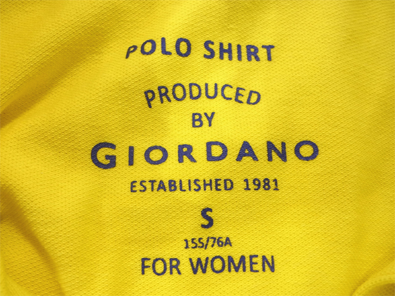 Giordano Polo Shirt Size Chart
