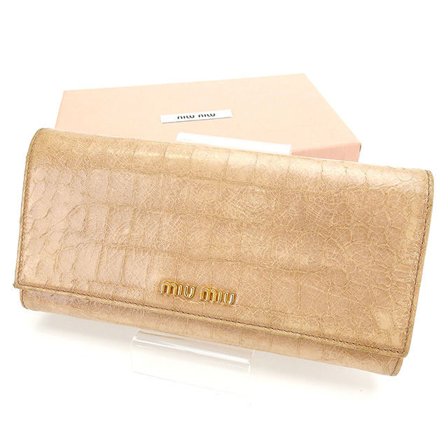 超人気新品 【楽天市場】【ラスト1個】 【中古】 ミュウミュウ 長財布 