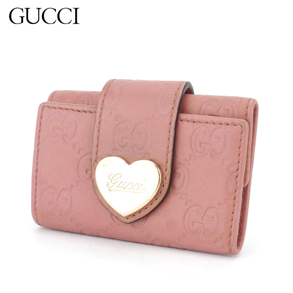 手数料安い 中古 グッチ キーケース 6連キーケース レディース ハートプレート グッチシマ ピンク ゴールド レザー Gucci グッチ T 残りわずか Www Nripost Com