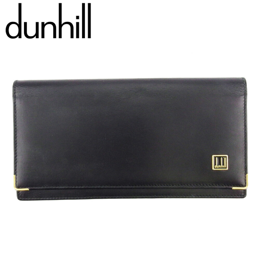 最新人気 中古 ダンヒル 長札入れ 札入れ メンズ ロゴプレート ブラック ゴールド レザー Dunhill L3310 保存版 Comptia Downtownecommerce Com