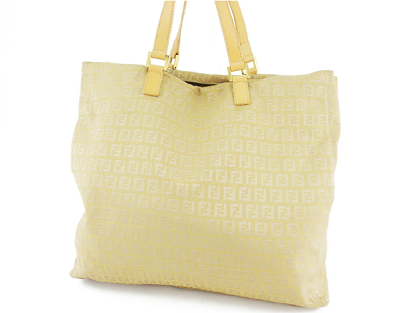フェンディ トートバッグ トート キャンバス×レザー FENDI ベージュ