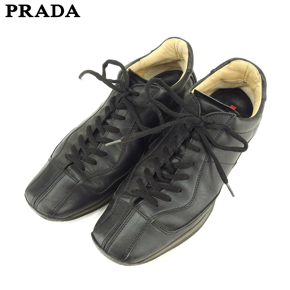 Brand Depot One Point Of Prada Sneakers Shoes Shoes Black Leather