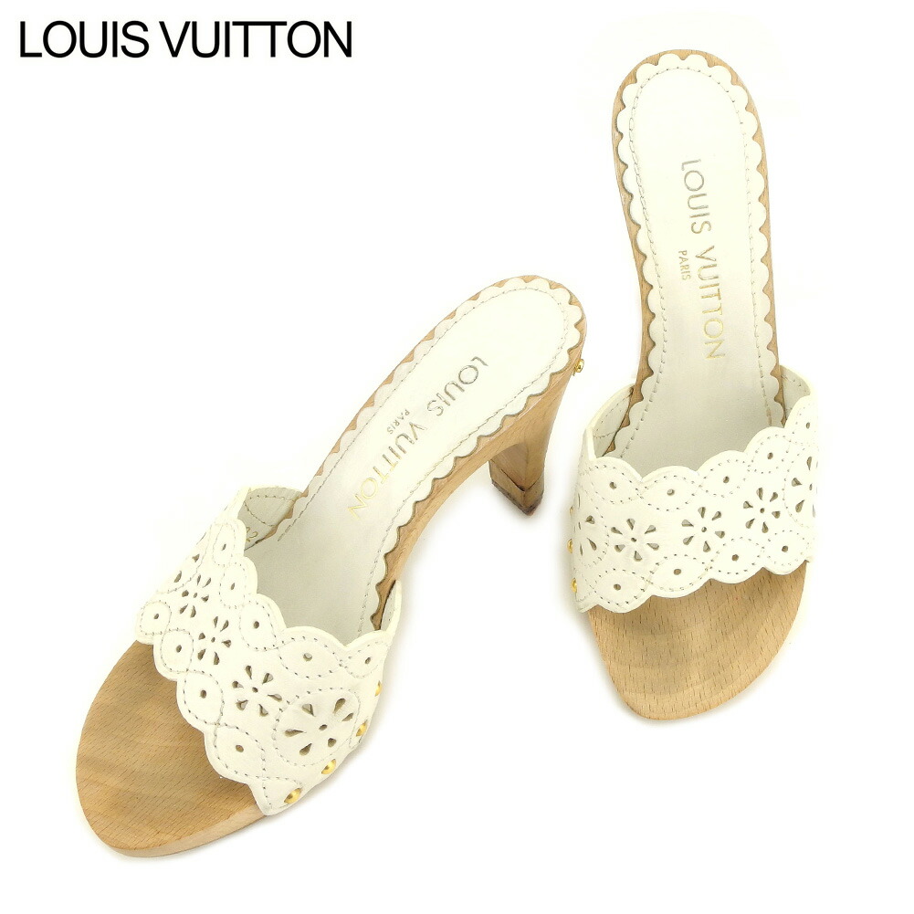 【SUMMER BIG 限定20%OFF クーポン】ルイ ヴィトン サンダル シューズ 靴 #34 ホワイト 白 レザー Louis  Vuitton 【ルイ・ヴィトン】 T9070S 【中古】 ブランドデポ