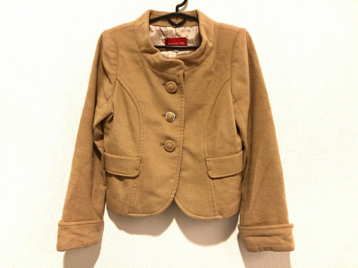 配送員設置送料無料 Apuweiser Riche アプワイザーリッシェ コート サイズ2 M レディース ブラウン ショート丈 冬物 人気特価激安 Erieshoresag Org