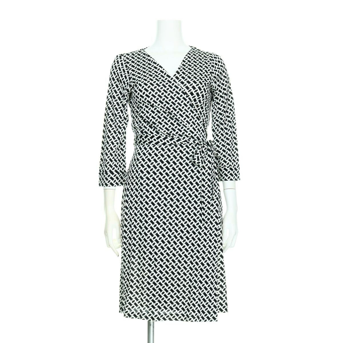 激安 ワンピース Furstenberg Dvf ダイアン フォン ファステンバーグ Von Diane サイズxl シルク100 中古 ラップ ワンピース ブラック系 レディース新品未使用 Pkmgamping1 Slemankab Go Id