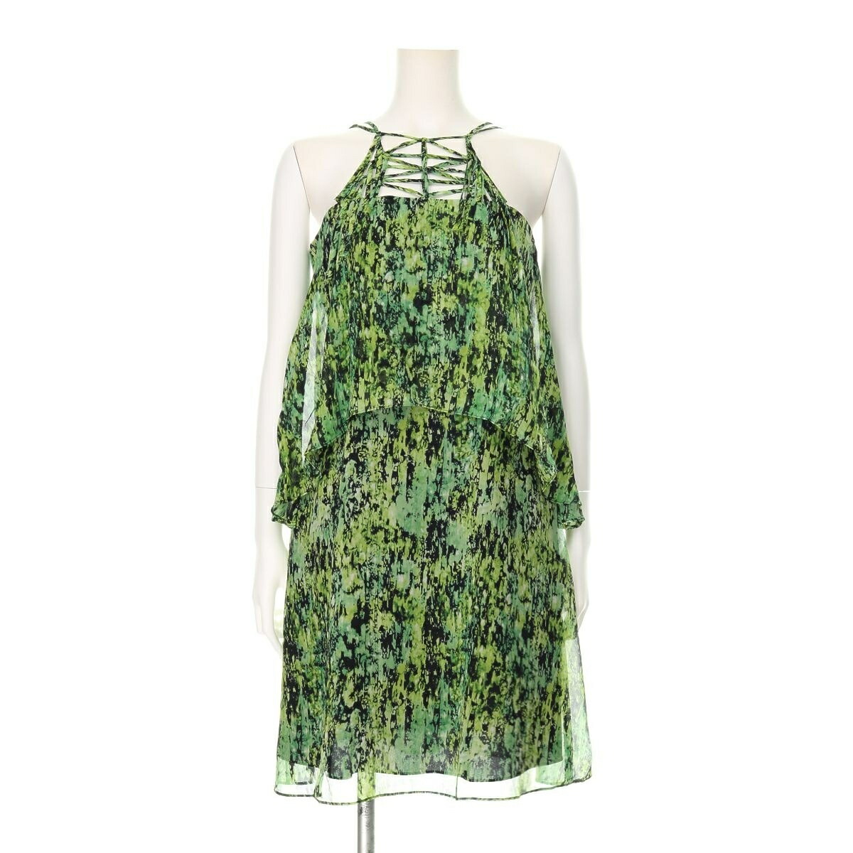 bgmaxazria ビーシービージーマックスアズリア ワンピース レディース新品同様 グリーン系 Aラインワンピース 表地 シルク100 裏地 ポリエステル100 Fourthpillarindia Com