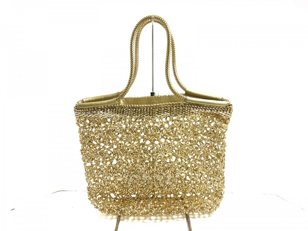 売れ筋商品 ワイヤーバッグ トートバッグ Anteprima アンテプリマ ゴールド ワイヤー レザー 中古 Plastiq Storefic Com