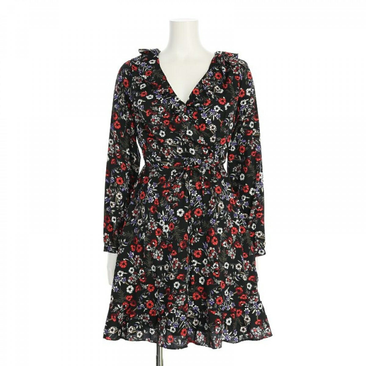 Yumi ユミ 衣 カシュクールワンピース 黒いこと体系 表地 裏地 ポリエステル100 Earthkitchen Ph