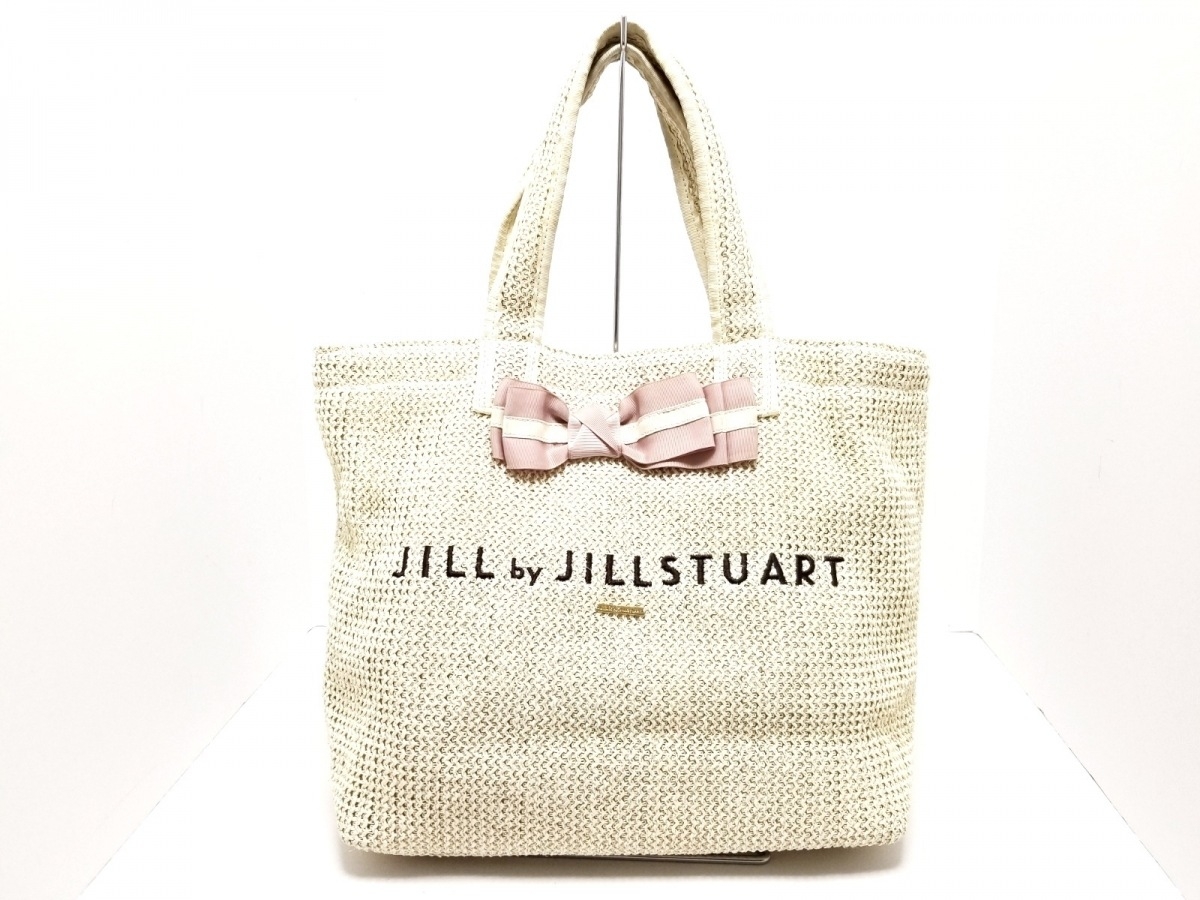 楽天市場 新着 Jill By Jillstuart ジルバイジルスチュアート トートバッグ アイボリー ピンク ラメ リボン かごバッグ 化学繊維 中古 ブランディア 楽天市場店