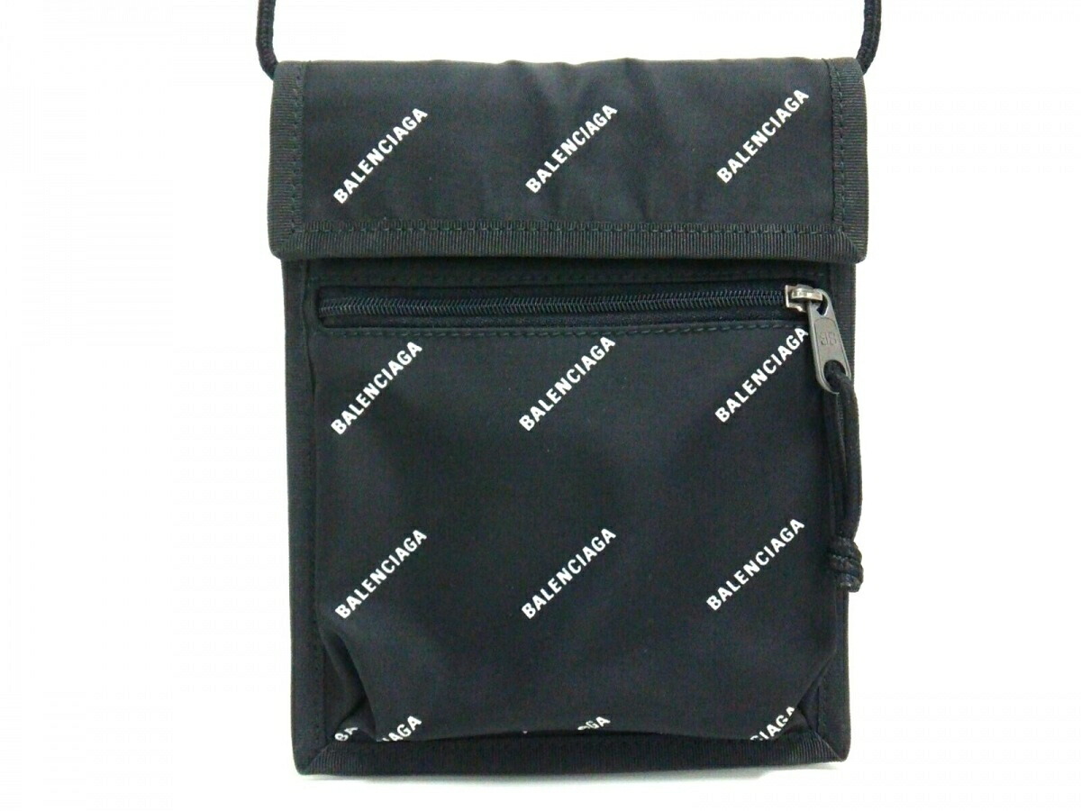 ポーチ ストラップ エクスプローラー エクスプローラー Balenciaga バレンシアガ ナイロン 新着 Balenciaga バレンシアガ ショルダーバッグ新品同様 黒 白 中古 ストラップ 新着 ブランディア 店