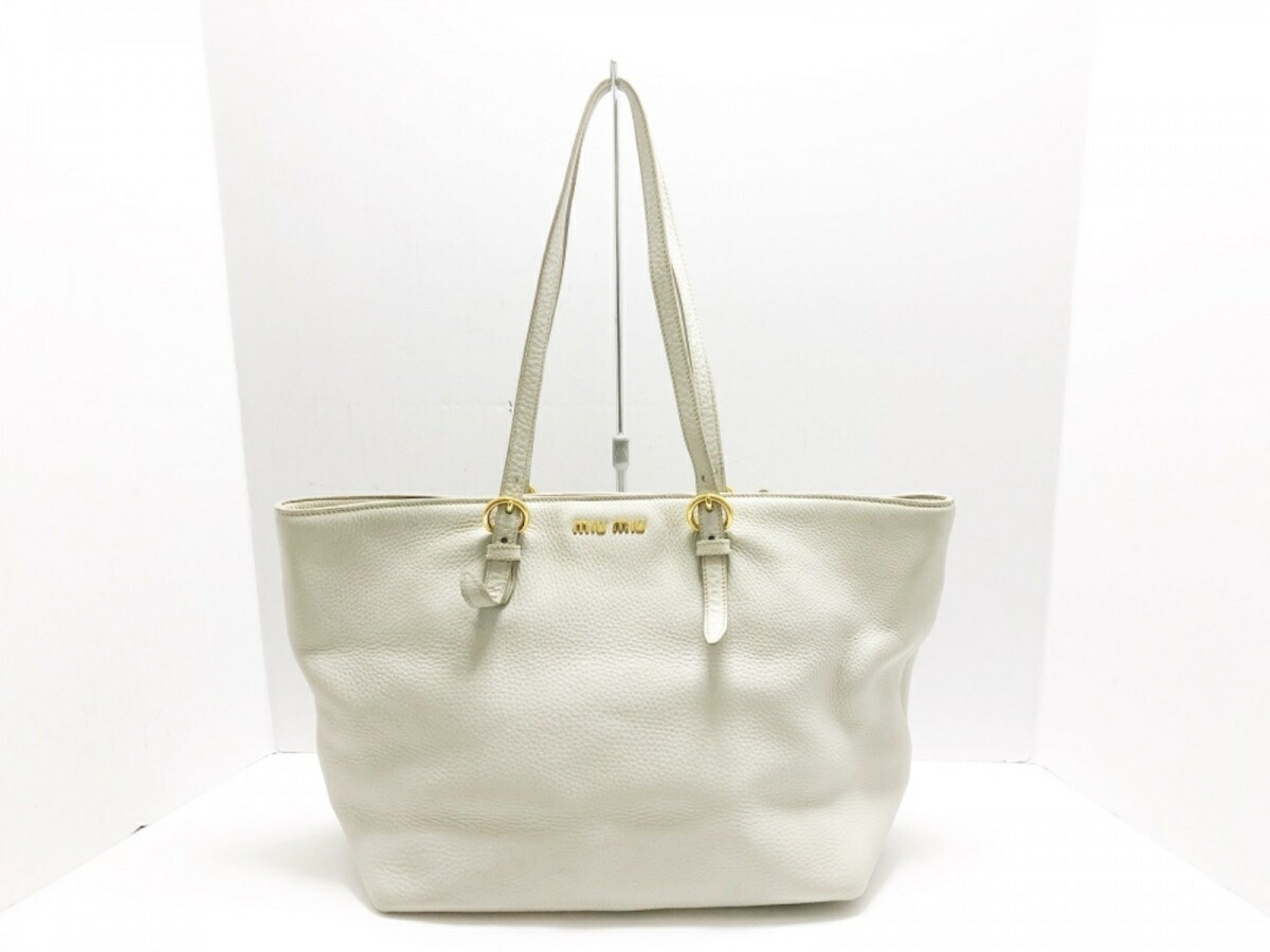店 トートバッグ バッグ 小物 ブランド雑貨 中古 ブランディア アイボリー Rr1905 中古 Miumiu ミュウ