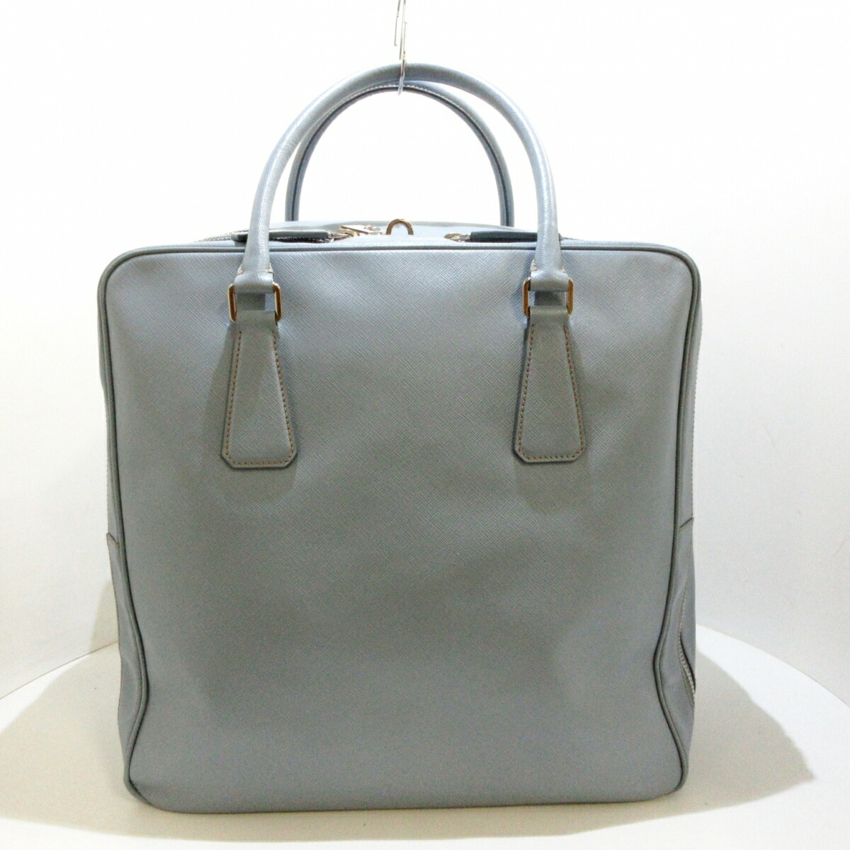 中古 Prada プラダ ボストンバッグ サフィアーノトラベル レザー ペルヴィンカ ブルーグレー 型番 Vs0340 septicin Com