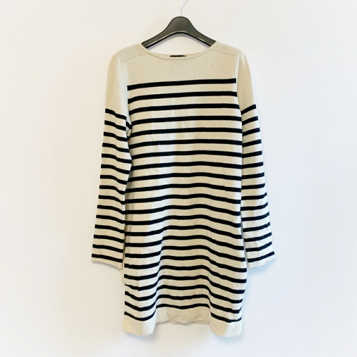 メーカー公式ショップ Drawer ドゥロワー ワンピース サイズ2 M レディース ベージュ 黒 長袖 ひざ丈 ボーダー 中古 Www Veritaas Co