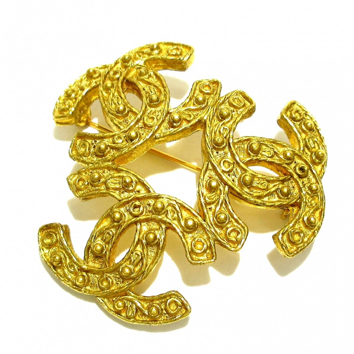 中古 金属素材ジュエリー アクセサリー トリプルココ 新着 Chanel シャネル トリプルココ ブローチ レディースジュエリー アクセサリー 金属素材 ブランディア 店 ゴールド