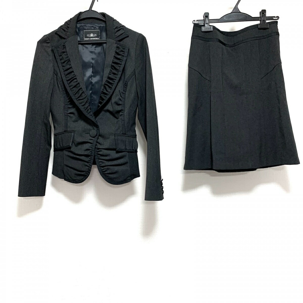中古 Grace Continental グレースコンチネンタル スカートスーツ 黒 Bouncesociety Com