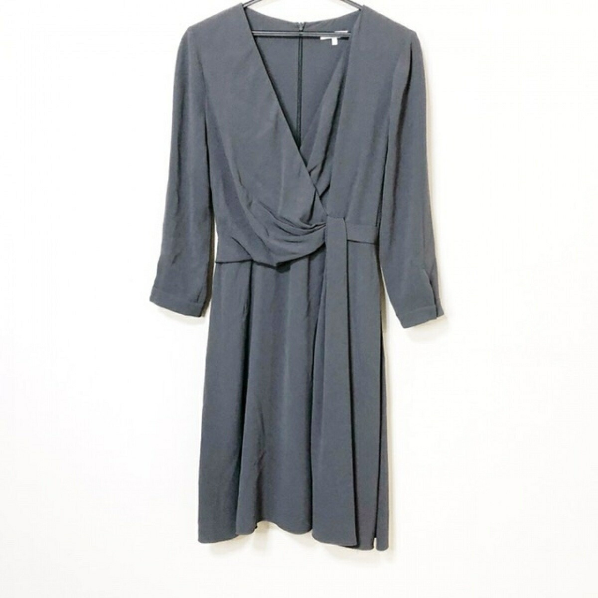 中古 Pauleka ポールカ ワンピース 長袖 ひざ丈 ダークグレー Jaquemeng Com