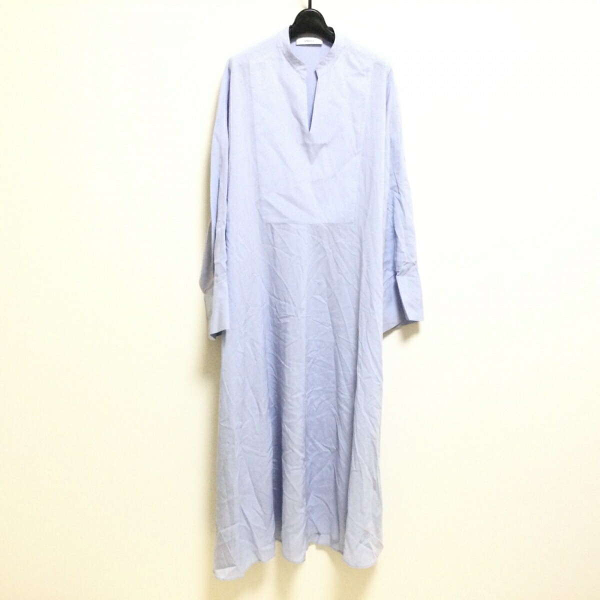 中古 Ebure エブール ワンピース 長袖 ロング ライトブルー Fitzfishponds Com