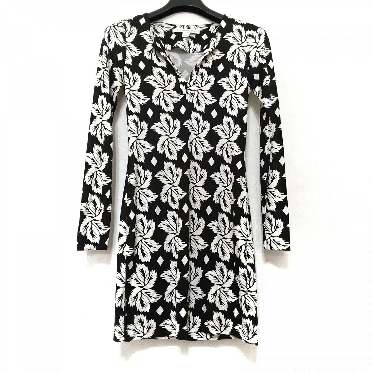 レディースファッション ワンピース 新年の贈り物 黒 アイボリー 長袖 ミニ ワンピース Furstenberg Dvf ダイアン フォン ファステンバーグ Von 中古 Diane Happychildrensdaycare Net