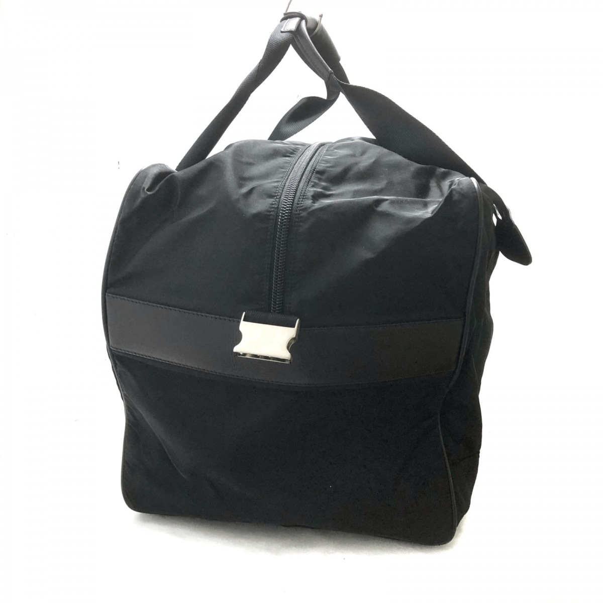 中古 Prada プラダ ボストンバッグ 本体ロックなし 黒 ナイロン レザー Butlerchimneys Com