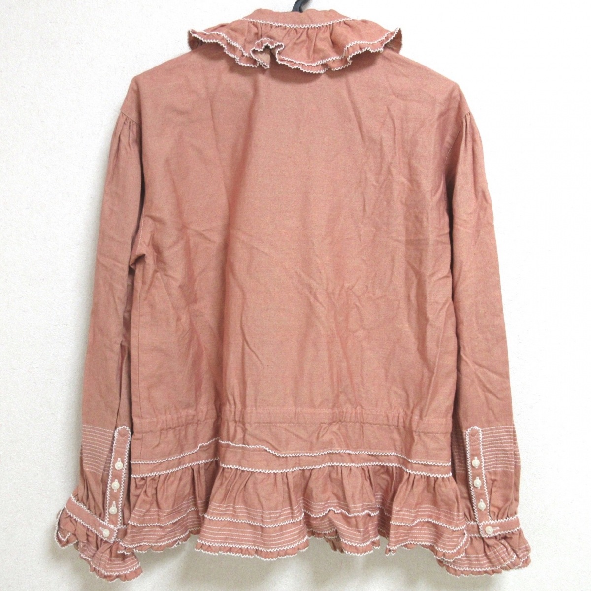 PINK HOUSE ピンクハウス 長袖シャツブラウス フリル リボン ピンク 卸売り PINK HOUSE ピンクハウス 長袖シャツブラウス フリル リボン ピンク 卸売り