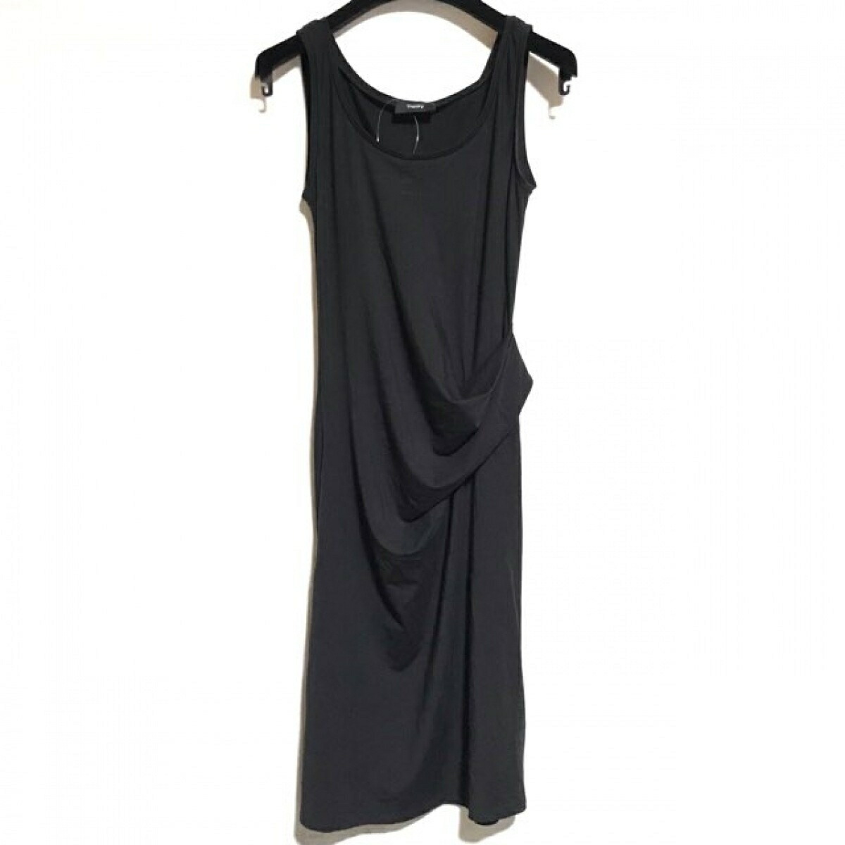 レディースファッション ワンピース 登場 黒 クルーネック ノースリーブ ロング ワンピース 中古 Theory セオリー Dongrenursery Com