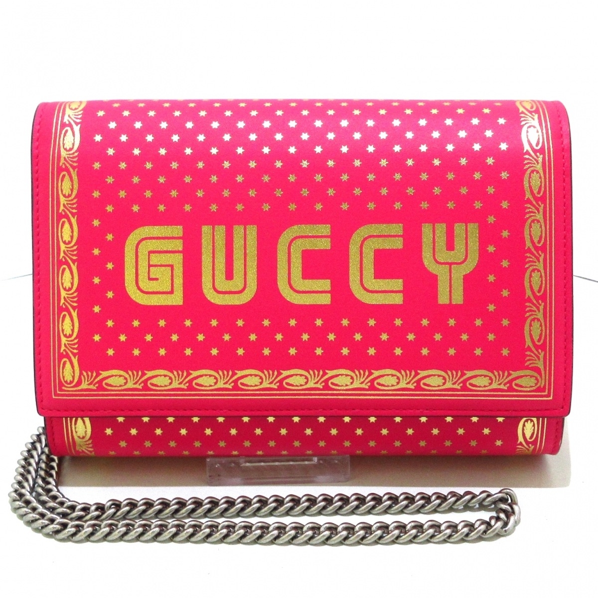 グッチ GUCCI 2つ折り財布 524965 GUCCY レザー ピンク×ゴールド SEGA