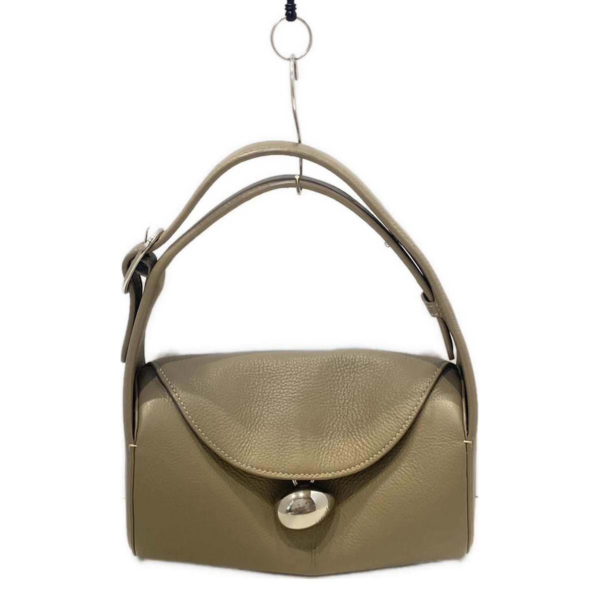 【新着】【中古】CAFUNE(カフネ) ドロップダッフル ハンドバッグ エッグチャーム ベージュ レザー