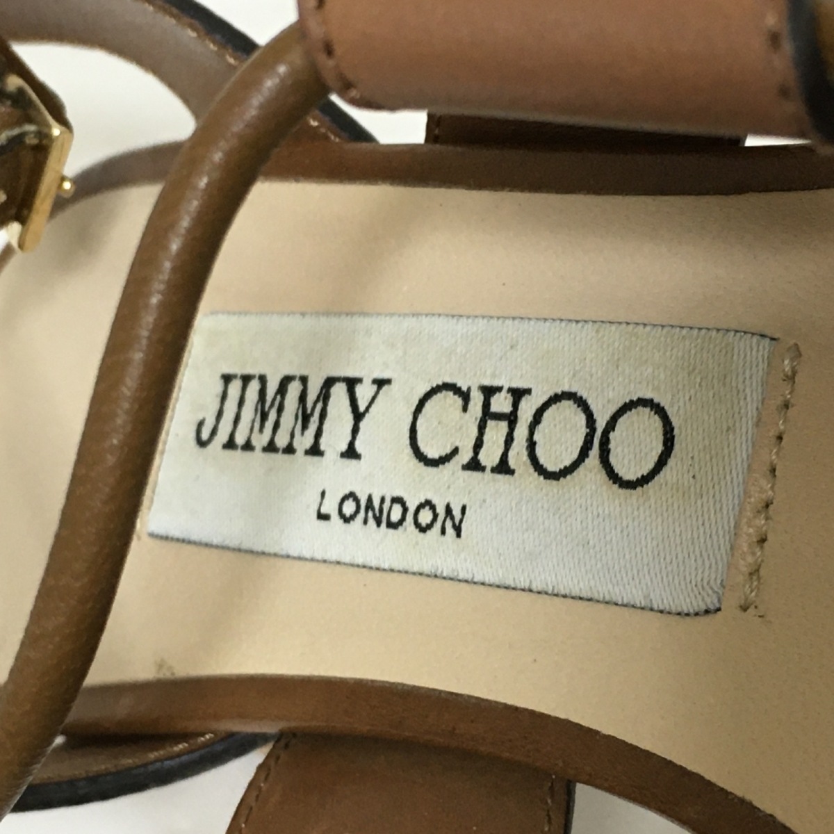 JIMMY CHOO(ジミーチュウ) サンダル ダークブラウン レザー×コルク 