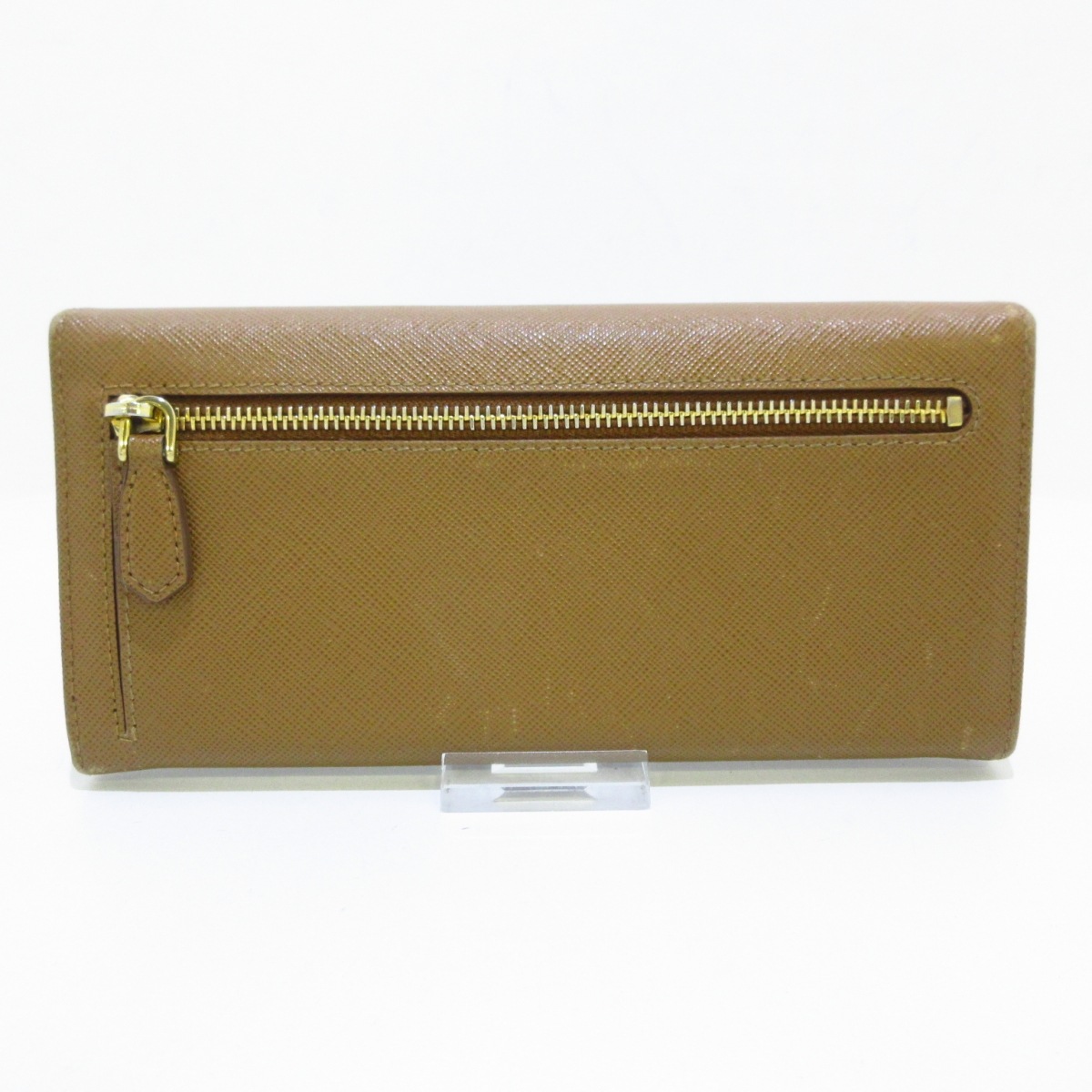 プラダPRADA 長財布(美品)ブラウン/カーメル色/サフィアーノ/ゴルド