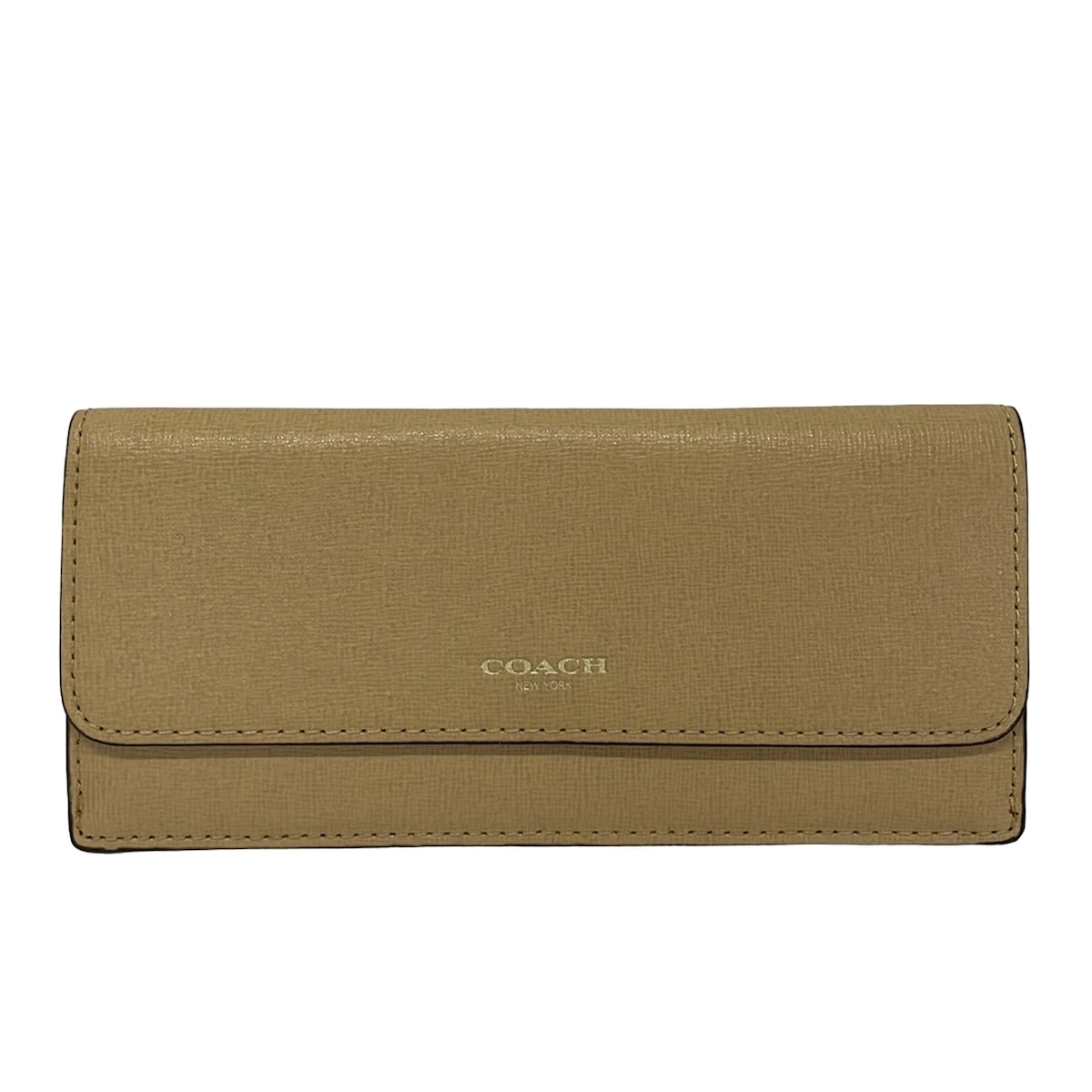 【新着】【中古】COACH(コーチ) 長財布 ベージュ レザー｜ブランディア　店