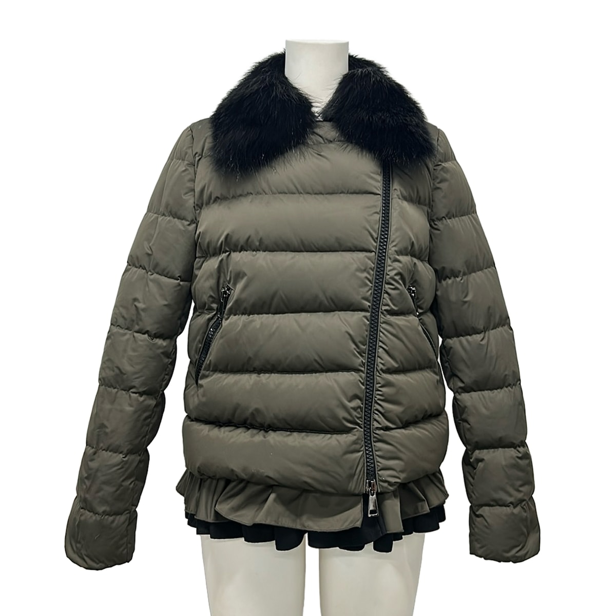 【新着】【中古】MONCLER(モンクレール) CHENONCEAU(シュノンソー) ダウンジャケット 長袖/ラクーン/フリル/冬 カーキ ダウン