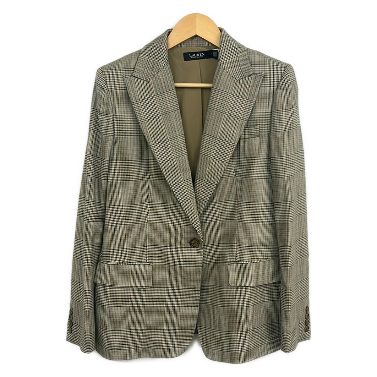 【新着】【中古】RalphLauren(ラルフローレン) 上衣 長袖/読み合わせる柄/チドリ透かし彫り柄/肩パッド/春/秋 白×黒×マルチ