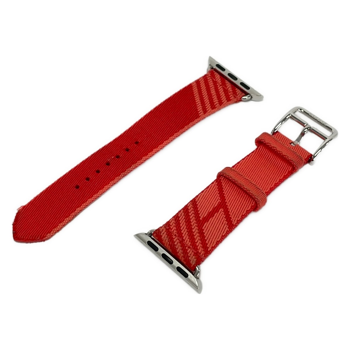 【新着】【中古】HERMES(エルメス) 小物 ウオッチ替え三尺帯/アップルウォッチ用 赤いこと×さくら色