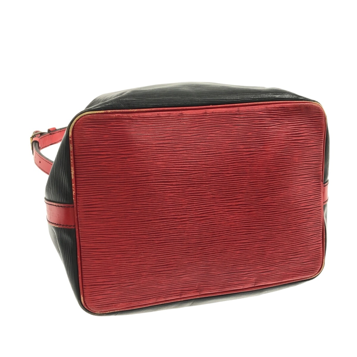 LOUIS VUITTON(ルイヴィトン) プチ・ノエ ショルダーバッグ レザー(LVロゴの刻印入り) スペシャルオーダー品 バイカラー(ノワール× カスティリアンレッド) バッグ | windowmaker.com