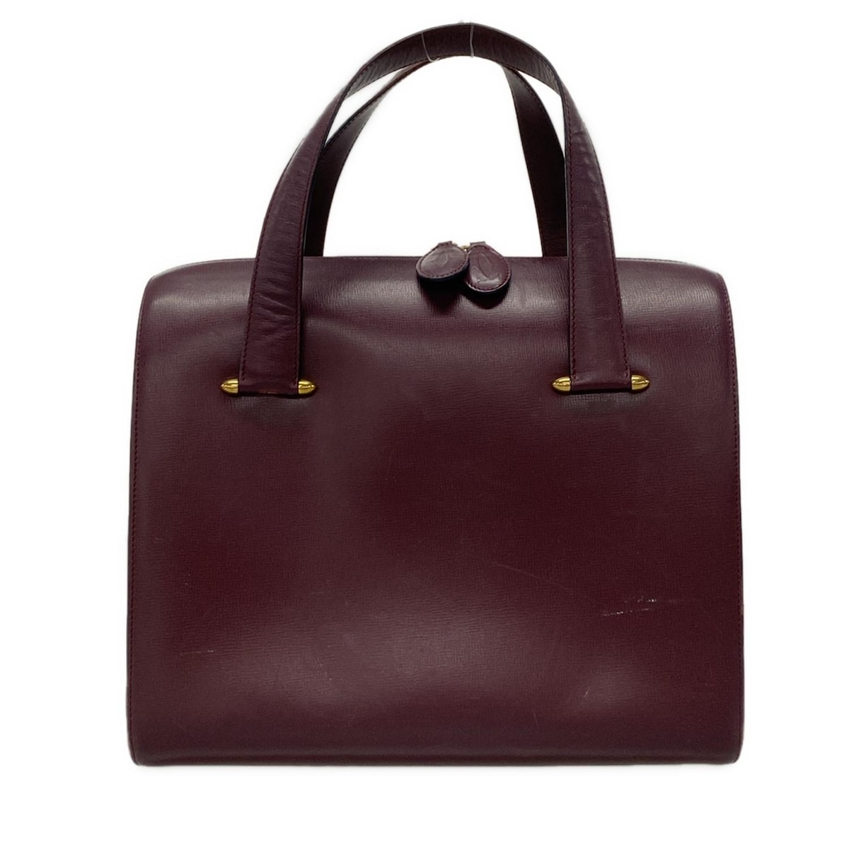 カルティエ　ボストンバッグ　アタッシュケース　マストライン　レザー　ボルドー Cartier カルティエ マストライン ボストンバッグ レザー 赤