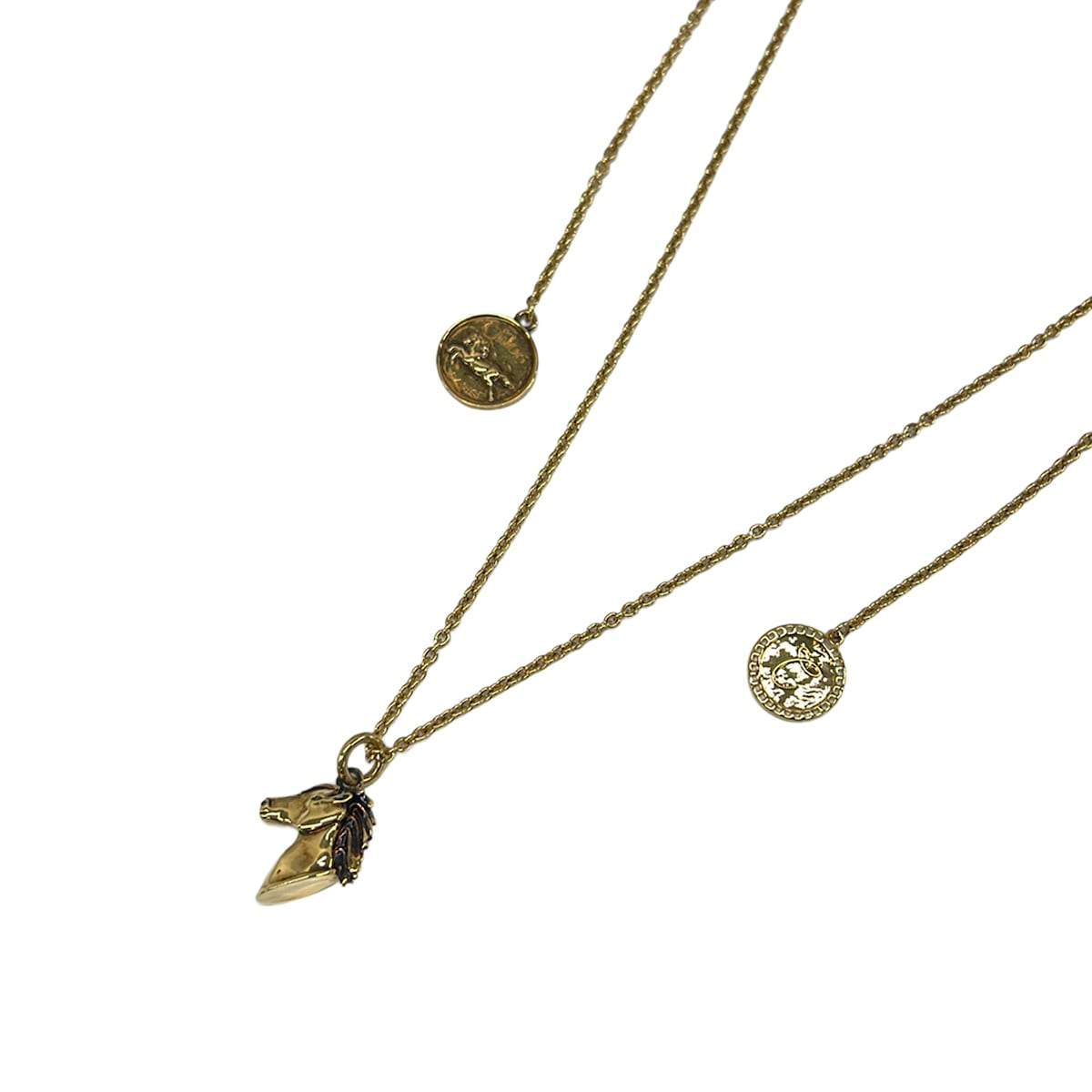 【中古】Chloe(クロエ) チャーム ネックレス ネックレス 馬/メダル ゴールド|ブランディア 店