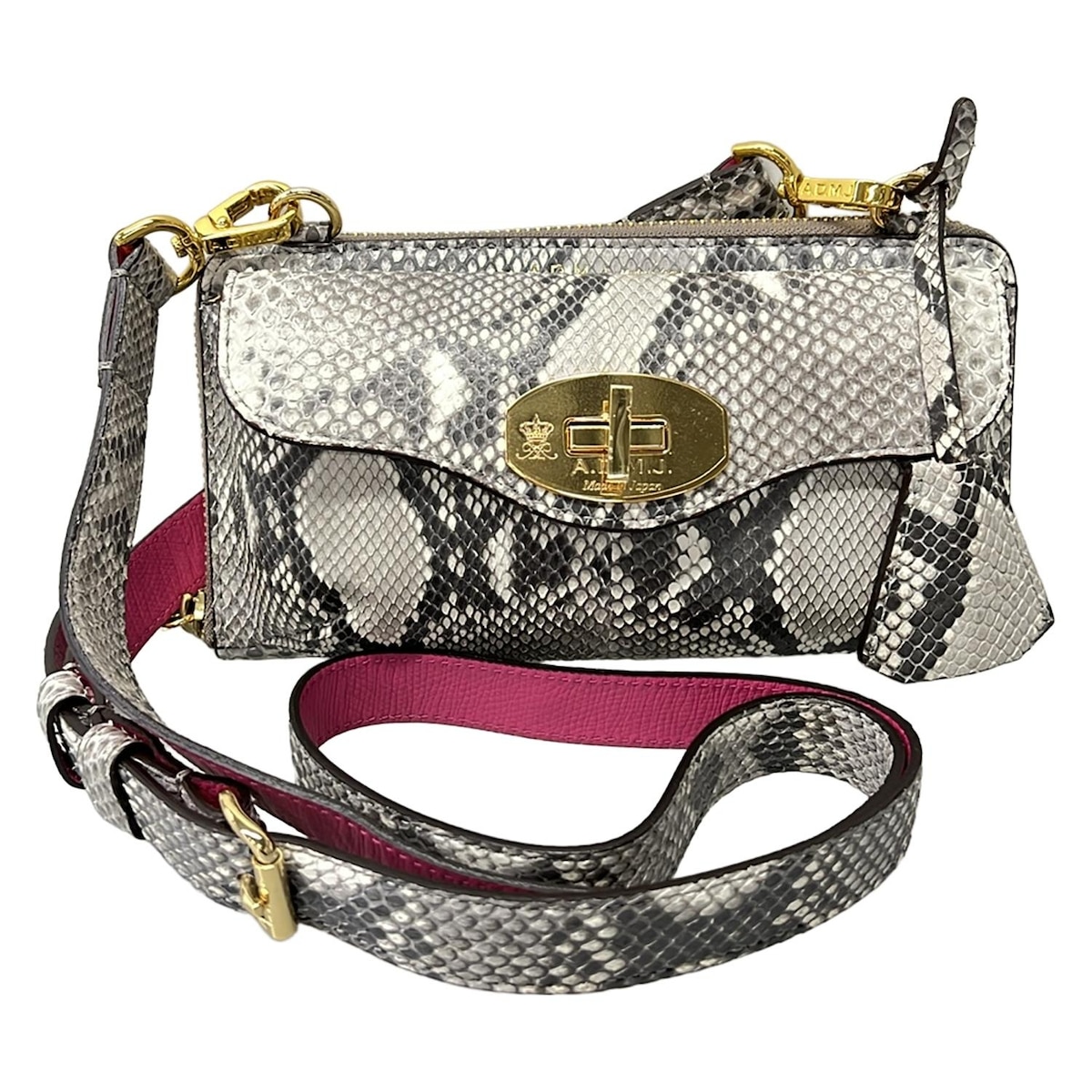 【中古】AccessoiresDeMademoiselle(ADMJ)(アクセソワ・ドゥ・マドモワゼル) 財布 ショルダーウォレット グレー