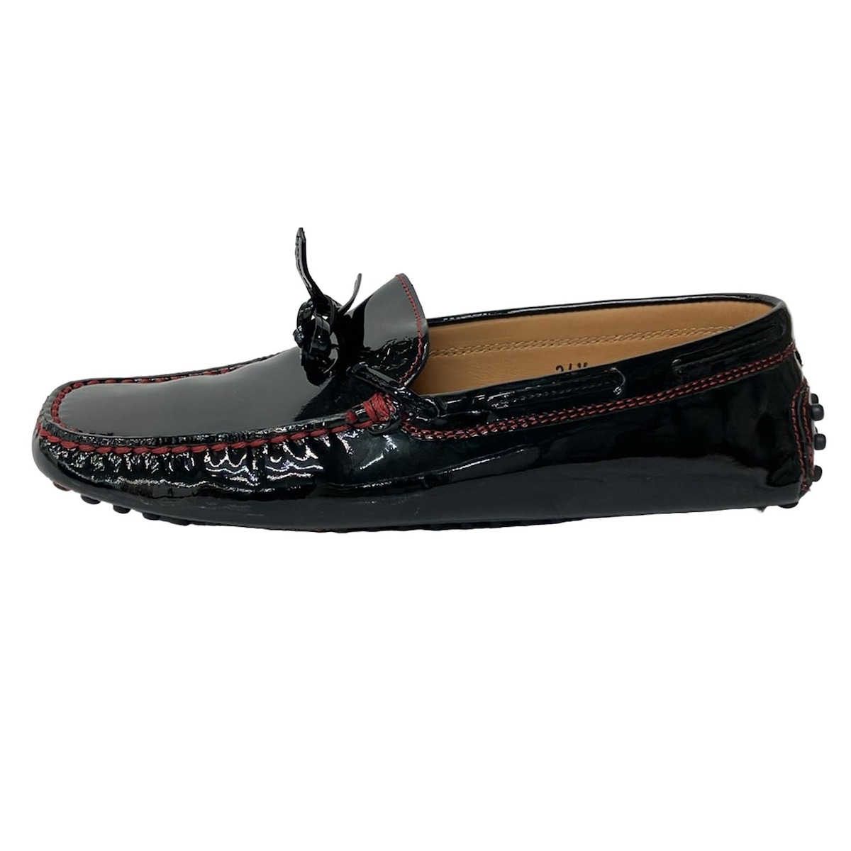 【中古】TOD'S(トッズ) ドライビングシューズ Ferrari(フェラーリ) 黒×レッド レザー