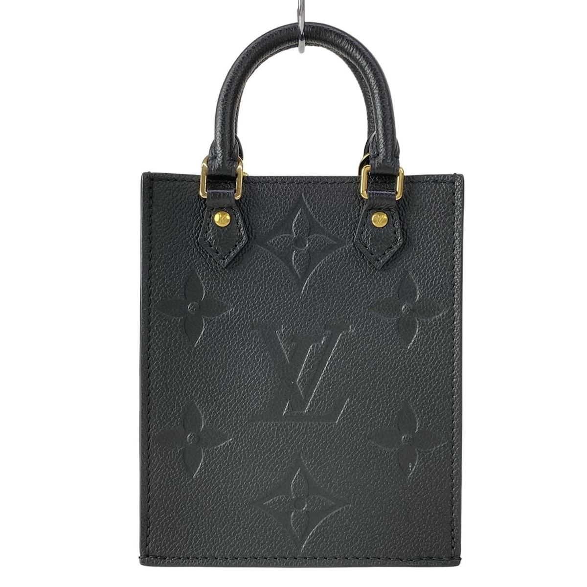 【中古】LOUIS VUITTON(ルイヴィトン) プティットサックプラ トートバッグ ノワール レザー、牛革