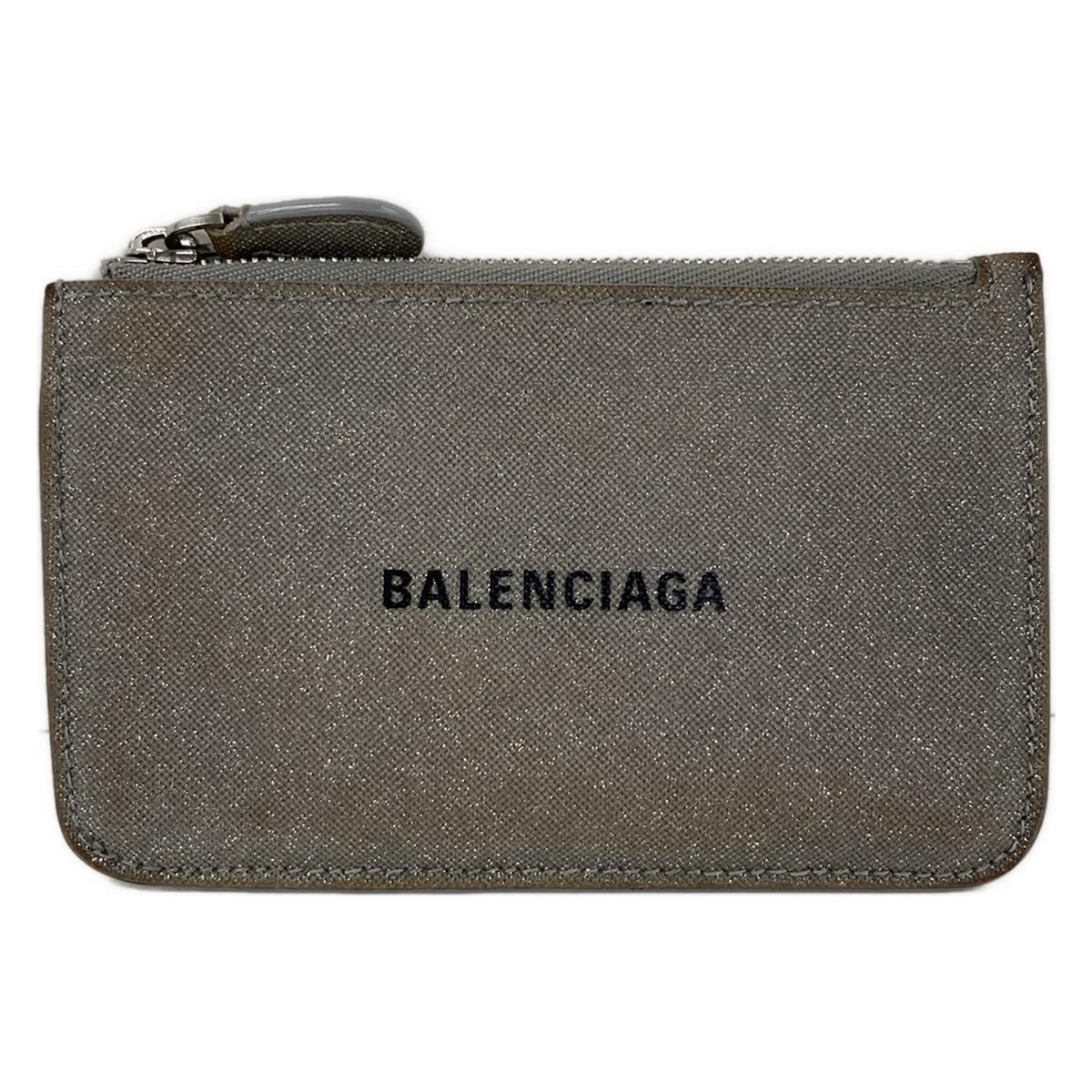 【中古】BALENCIAGA(バレンシアガ) コインケース グリッター/フラグメントケース/カードケース グレー レザー