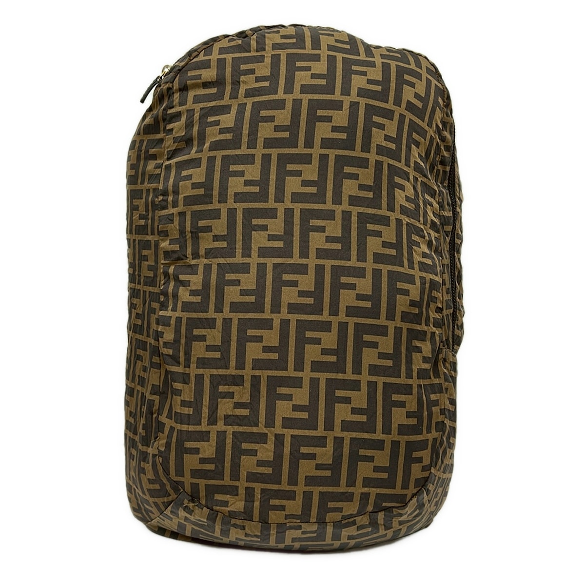 【新着】【中古】FENDI(フェンディ) ズッカ柄 リュックサック エコバッグ/パッカブル ブラウン×黒