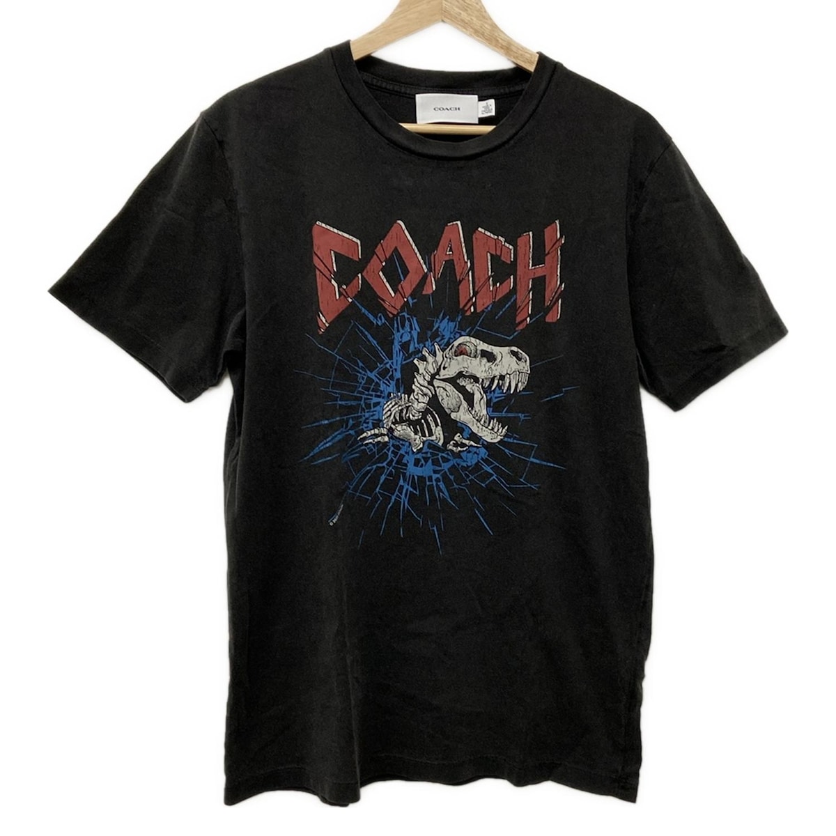 大きめ COACH コーチ Tシャツ 宇宙 レキシーRexy 恐竜 紺 XXL COACH コーチ 恐竜ティラノサウルス レキシー シグネチャー】紺Tシャツ