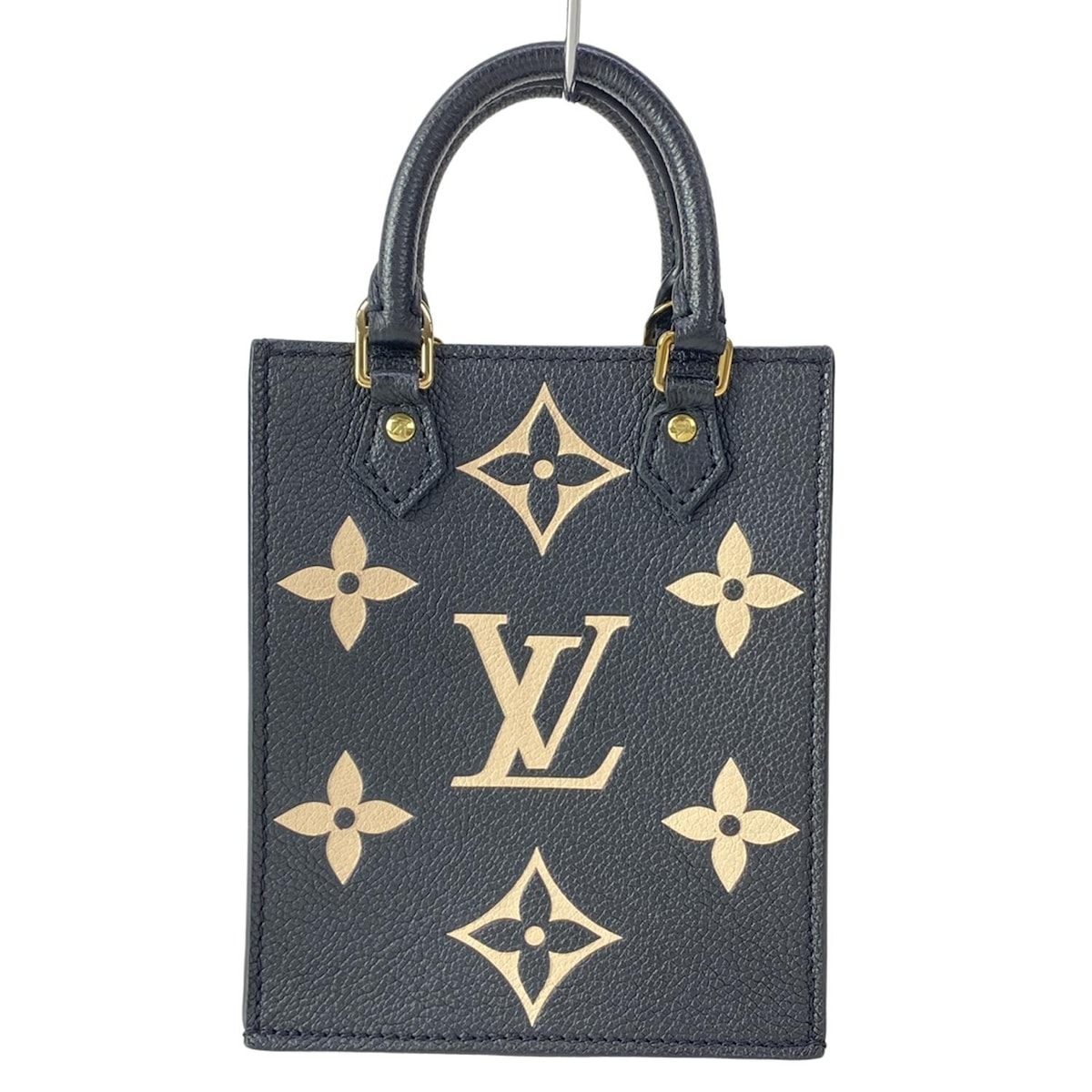 【中古】LOUIS VUITTON(ルイヴィトン) プティットサックプラ トートバッグ ブラックベージュ レザー、牛革