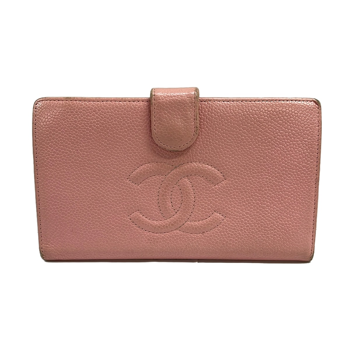 【中古】CHANEL(シャネル) 2つ折り財布 がま口/ココマーク ピンク｜ブランディア　店