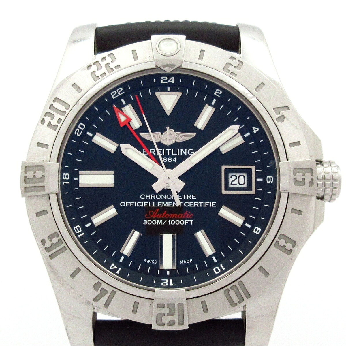 【中古】BREITLING(ブライトリング) アベンジャー2 GMT ウオッチ 黒